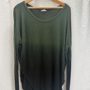 Fantastic Fawn Dark Green Ombre Long Sleeve Top